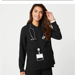 FIGS Small Black Bellery Scrub Jacket